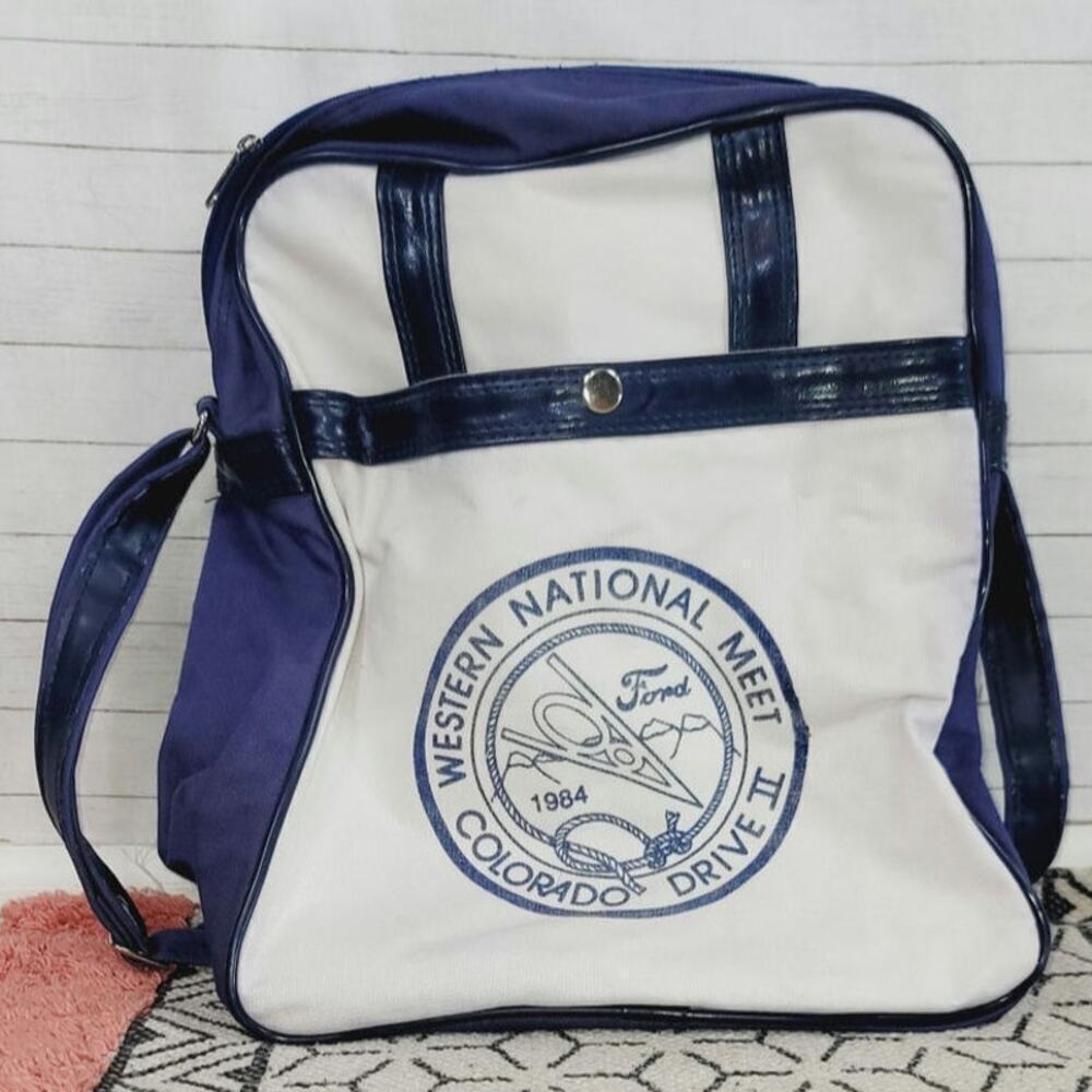 VINTAGE 1984 FORD WEST NATIONAL COLORADO MEET UP CARRY ON AIRLINE TRAVEL BAG